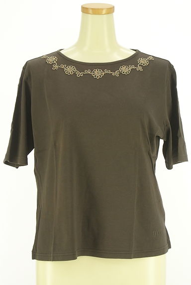 DAKS（ダックス）の古着「チェック柄花モチーフ入り半袖カットソー（カットソー・プルオーバー）」大画像１へ