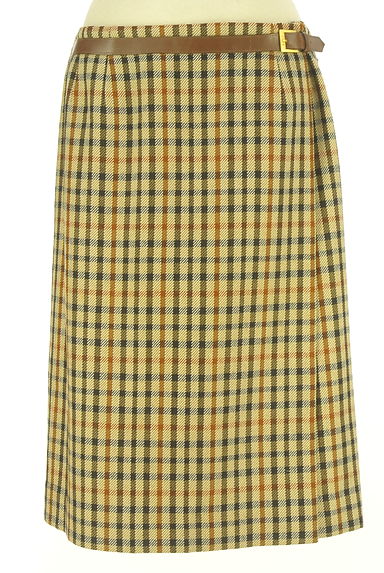 DAKS（ダックス）の古着「チェック柄膝下ウールラップスカート（スカート）」大画像１へ