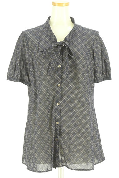 DAKS（ダックス）の古着「チェック柄ボウタイブラウス（ブラウス）」大画像１へ
