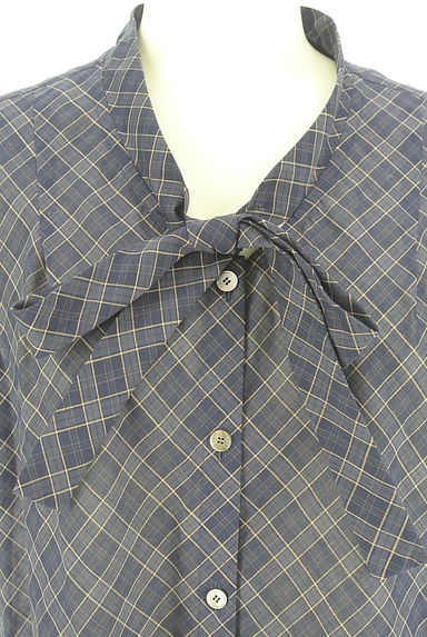 DAKS（ダックス）の古着「チェック柄ボウタイブラウス（ブラウス）」大画像４へ