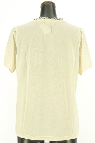 DAKS（ダックス）の古着「花柄シフォン襟半袖ニットトップス（ニット）」大画像２へ