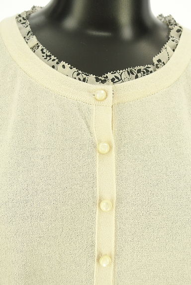 DAKS（ダックス）の古着「花柄シフォン襟半袖ニットトップス（ニット）」大画像４へ