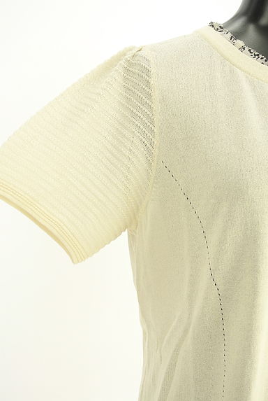 DAKS（ダックス）の古着「花柄シフォン襟半袖ニットトップス（ニット）」大画像５へ