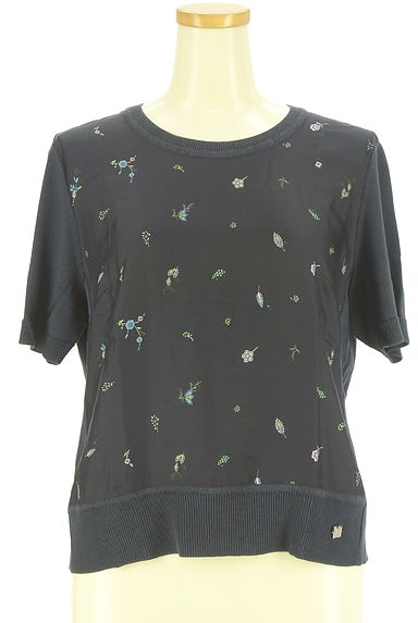 DAKS（ダックス）の古着「花柄別地切替半そでニットトップス（ニット）」大画像１へ
