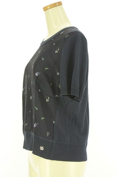 DAKS（ダックス）の古着「花柄別地切替半そでニットトップス（ニット）」大画像３へ