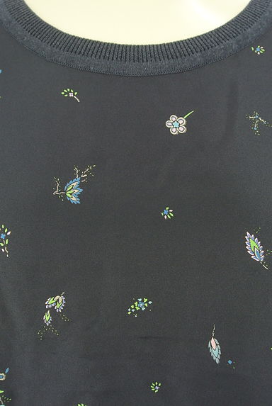 DAKS（ダックス）の古着「花柄別地切替半そでニットトップス（ニット）」大画像４へ