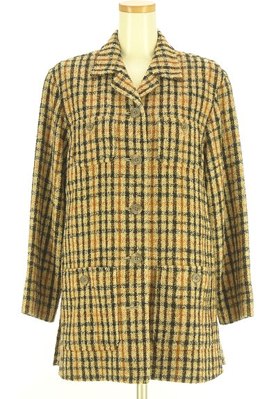 DAKS（ダックス）の古着「チェック柄ミドル丈ブークレコート（コート）」大画像１へ