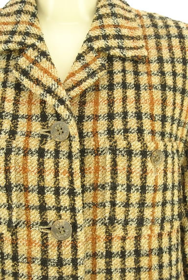 DAKS（ダックス）の古着「チェック柄ミドル丈ブークレコート（コート）」大画像４へ