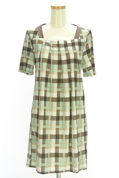 KATHARINE ROSS（キャサリンロス）の古着「チェック柄膝丈ワンピース（ワンピース・チュニック）」大画像１へ