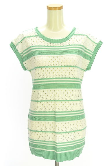 KATHARINE ROSS（キャサリンロス）の古着「ボーダー透かし編みチュニック（ニット）」大画像１へ