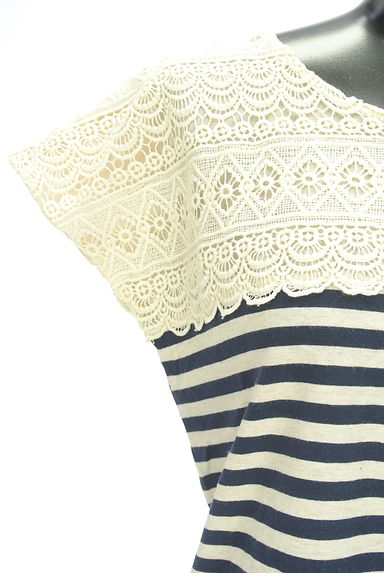 KATHARINE ROSS（キャサリンロス）の古着「レース×ボーダーカットソー（カットソー・プルオーバー）」大画像４へ