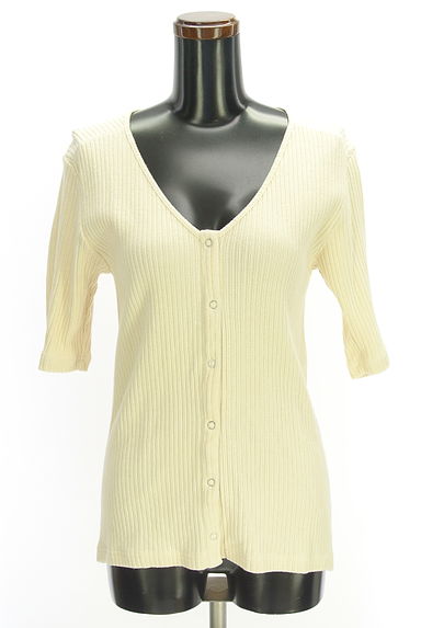 R JUBILEE（アール ジュビリー）の古着「5分袖リブニットカーディガン（カーディガン・ボレロ）」大画像１へ