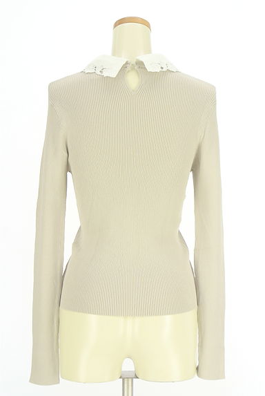 NATURAL BEAUTY BASIC（ナチュラルビューティベーシック）の古着「刺繍レース付け衿リブニットトップス（ニット）」大画像２へ