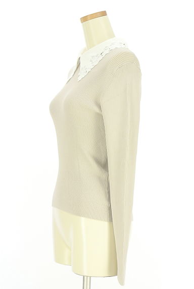 NATURAL BEAUTY BASIC（ナチュラルビューティベーシック）の古着「刺繍レース付け衿リブニットトップス（ニット）」大画像３へ