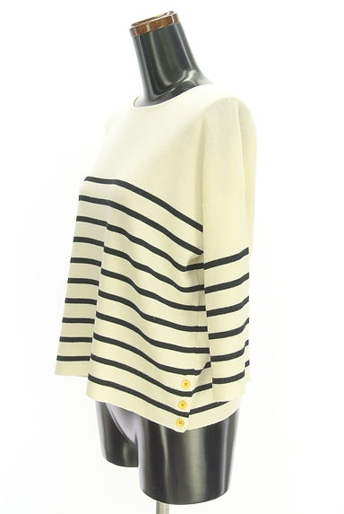 green label relaxing（グリーンレーベル リラクシング）の古着「8分袖パネルボーダーニット（ニット）」大画像３へ