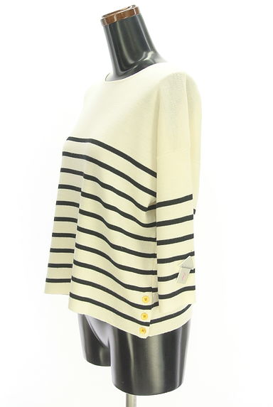 green label relaxing（グリーンレーベル リラクシング）の古着「8分袖パネルボーダーニット（ニット）」大画像４へ