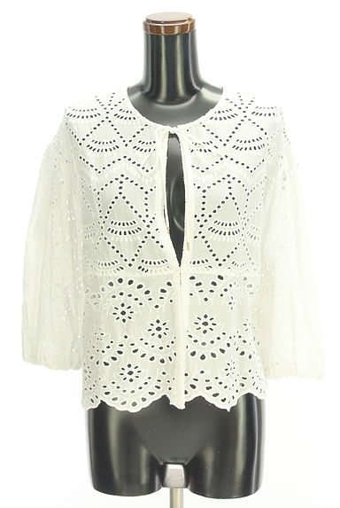 green label relaxing（グリーンレーベル リラクシング）の古着「前後着スカラップレーストップス（カーディガン・ボレロ）」大画像１へ