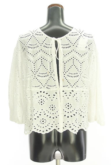 green label relaxing（グリーンレーベル リラクシング）の古着「前後着スカラップレーストップス（カーディガン・ボレロ）」大画像５へ