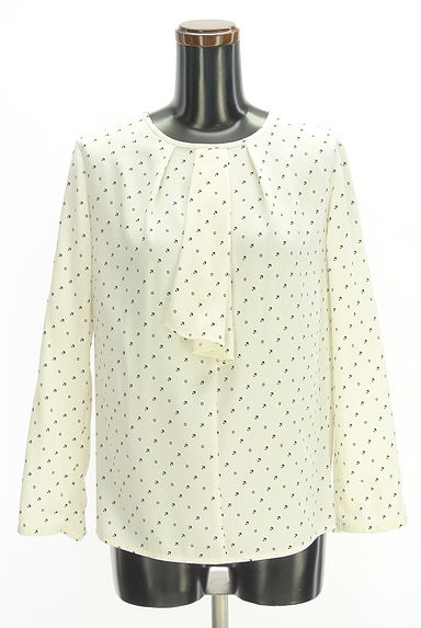 INDIVI（インディヴィ）の古着「タイ風フリル総柄ブラウス（カットソー・プルオーバー）」大画像１へ