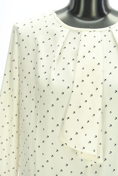 INDIVI（インディヴィ）の古着「タイ風フリル総柄ブラウス（カットソー・プルオーバー）」大画像４へ