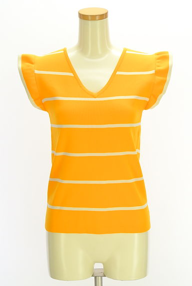 mystic（ミスティック）の古着「肩フリルボーダーニット（ニット）」大画像１へ