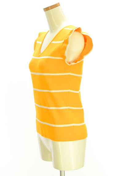 mystic（ミスティック）の古着「肩フリルボーダーニット（ニット）」大画像３へ