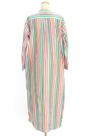 BEAMS Women's（ビームス　ウーマン）の古着「BEAMS BOY マルチストライプシャツワンピ（ワンピース・チュニック）」大画像２へ
