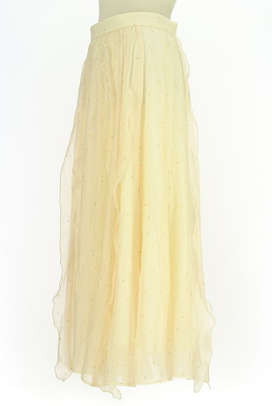 JUSGLITTY（ジャスグリッティー）の古着「ドット柄フリルロングスカート（ロングスカート・マキシスカート）」大画像３へ