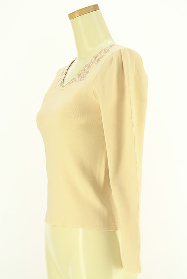 LAISSE PASSE（レッセパッセ）の古着「花刺しゅう入りパフスリリブニットトップス（ニット）」大画像３へ