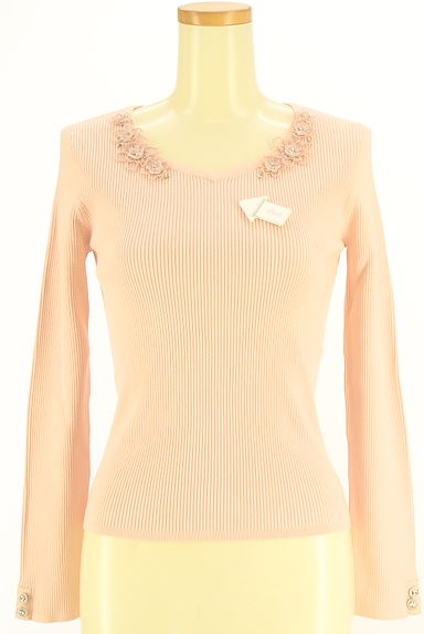 LAISSE PASSE（レッセパッセ）の古着「花モチーフ付きリブニット（ニット）」大画像４へ