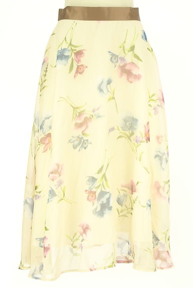 LAISSE PASSE（レッセパッセ）の古着「花柄ミモレフレアシフォンスカート（ロングスカート・マキシスカート）」大画像１へ