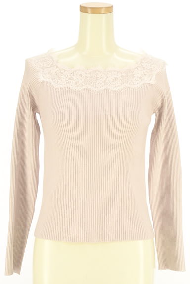 LAISSE PASSE（レッセパッセ）の古着「レースリブニットトップス（ニット）」大画像１へ