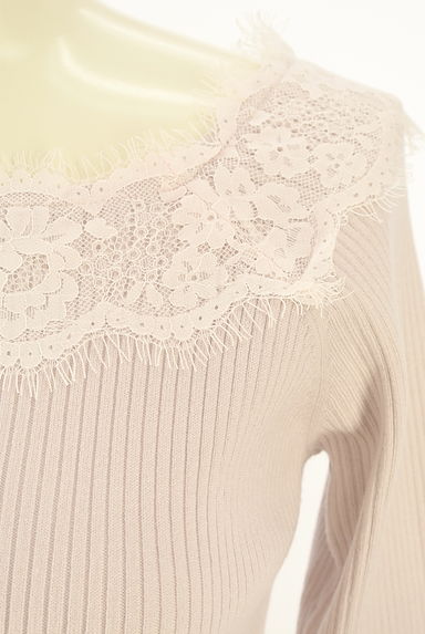 LAISSE PASSE（レッセパッセ）の古着「レースリブニットトップス（ニット）」大画像４へ