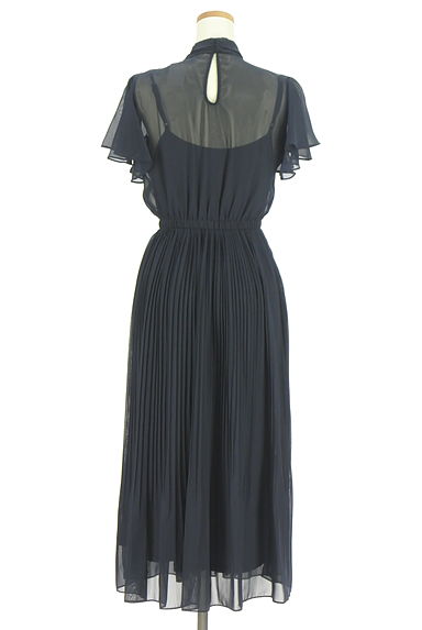 WILLSELECTION（ウィルセレクション）の古着「ボウタイプリーツロングシフォンワンピース（ワンピース・チュニック）」大画像２へ