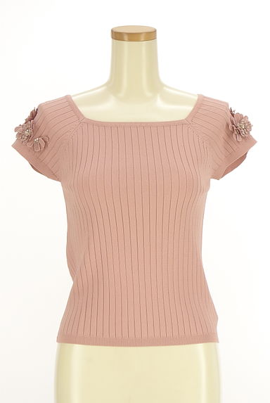 MISCH MASCH（ミッシュマッシュ）の古着「花モチーフ付きラグランリブニット（ニット）」大画像１へ