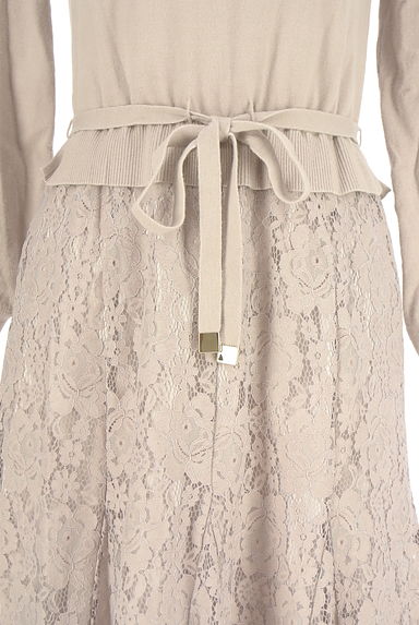 MISCH MASCH（ミッシュマッシュ）の古着「ベルト付きニット×レースロングフレアワンピース（ワンピース・チュニック）」大画像４へ