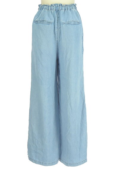 BARNYARDSTORM（バンヤードストーム）の古着「ウエストドロストシャンブレーデニムワイドパンツ（デニムパンツ）」大画像２へ