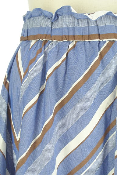 STRAWBERRY-FIELDS（ストロベリーフィールズ）の古着「斜め切替ボーダー柄ロングスカート（ロングスカート・マキシスカート）」大画像４へ