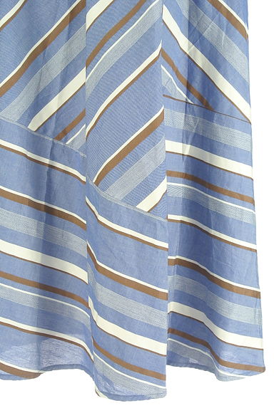 STRAWBERRY-FIELDS（ストロベリーフィールズ）の古着「斜め切替ボーダー柄ロングスカート（ロングスカート・マキシスカート）」大画像５へ