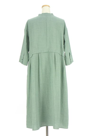 HIROKO BIS（ヒロコビス）の古着「ノーカラーシャツワンピース（ワンピース・チュニック）」大画像２へ