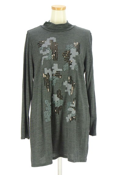 HIROKO BIS（ヒロコビス）の古着「スパンコール刺繍ウールフレアチュニック（カットソー・プルオーバー）」大画像１へ