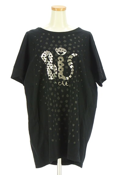 HIROKO BIS（ヒロコビス）の古着「ロゴ箔プリントTシャツチュニック（ワンピース・チュニック）」大画像１へ