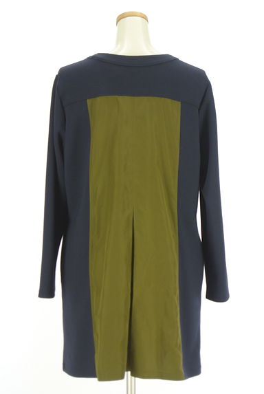 HIROKO BIS（ヒロコビス）の古着「配色ノーカラージップロングコート（コート）」大画像２へ