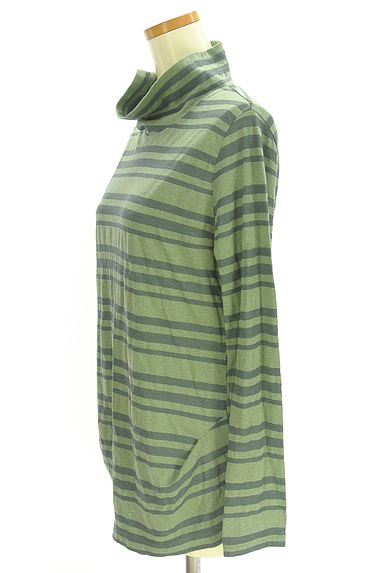 KEIKO KISHI（ケイコキシ）の古着「マルチボーダーハイネックカットソー（カットソー・プルオーバー）」大画像３へ