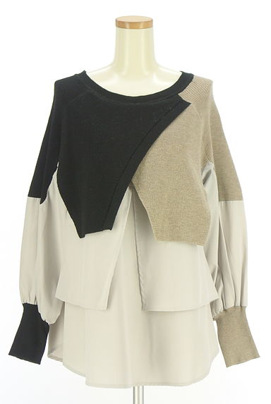 OSMOSIS（オズモーシス）の古着「loaf バイカラーニット切替カットソー（ニット）」大画像１へ