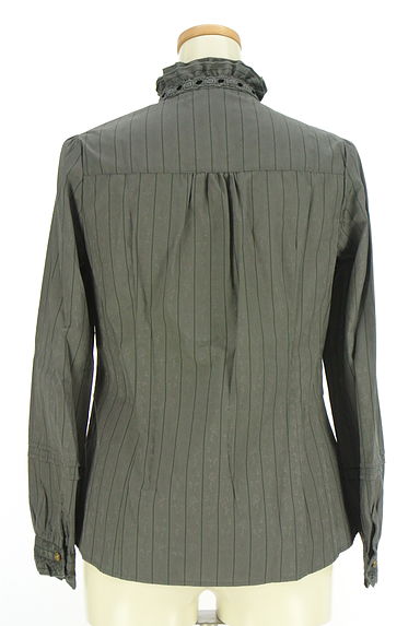 axes femme（アクシーズファム）の古着「ストライプ×花柄フリルブラウス（ブラウス）」大画像２へ