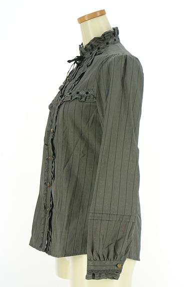 axes femme（アクシーズファム）の古着「ストライプ×花柄フリルブラウス（ブラウス）」大画像３へ