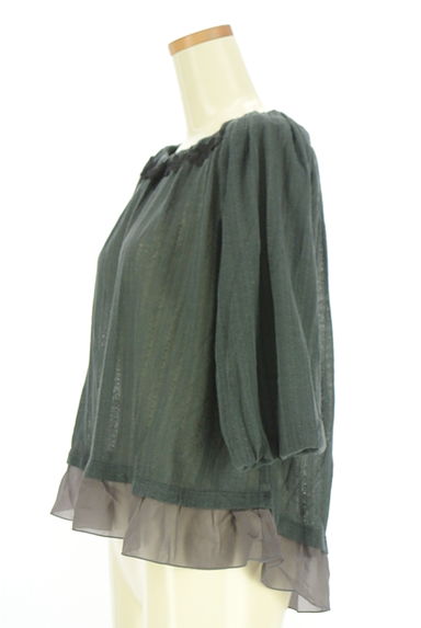 axes femme（アクシーズファム）の古着「シフォン切替ペプラムニットトップス（ニット）」大画像３へ