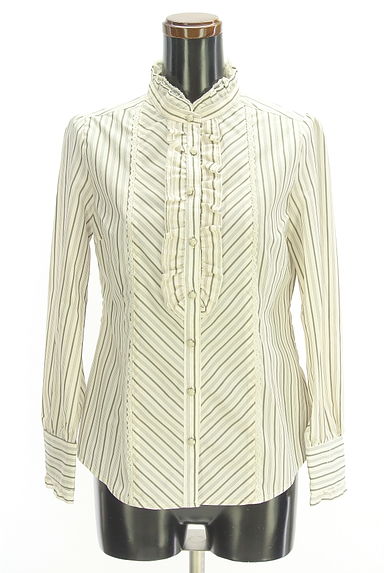 axes femme（アクシーズファム）の古着「マルチストライプフリルブラウス（ブラウス）」大画像１へ