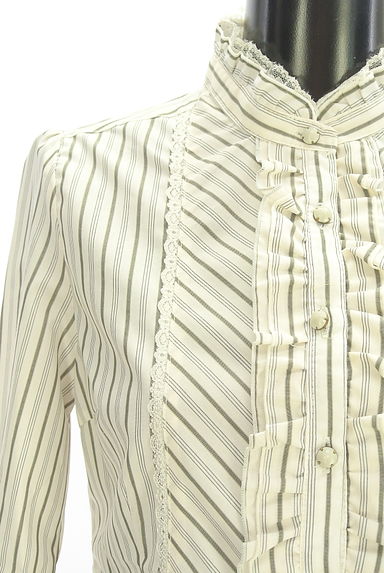 axes femme（アクシーズファム）の古着「マルチストライプフリルブラウス（ブラウス）」大画像４へ